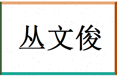 「丛文俊」姓名分数73分-丛文俊名字评分解析