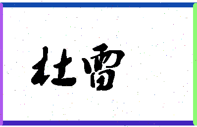 「杜雷」姓名分数66分-杜雷名字评分解析