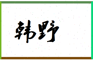 「韩野」姓名分数64分-韩野名字评分解析