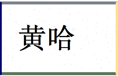 「黄哈」姓名分数90分-黄哈名字评分解析