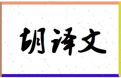 「胡译文」姓名分数98分-胡译文名字评分解析