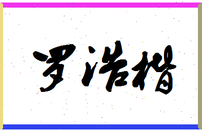 「罗浩楷」姓名分数96分-罗浩楷名字评分解析