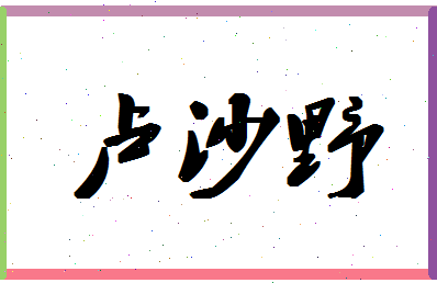 「卢沙野」姓名分数90分-卢沙野名字评分解析-第1张图片