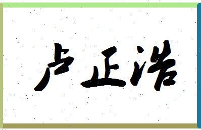 「卢正浩」姓名分数93分-卢正浩名字评分解析