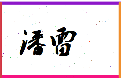 「潘雷」姓名分数85分-潘雷名字评分解析-第1张图片