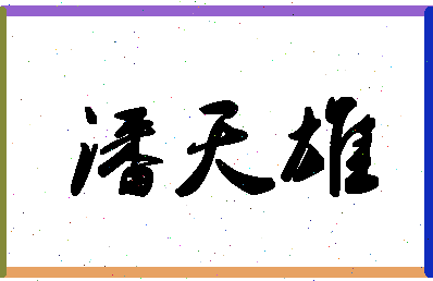 「潘天雄」姓名分数80分-潘天雄名字评分解析