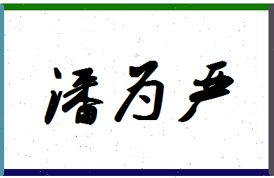 「潘为严」姓名分数85分-潘为严名字评分解析