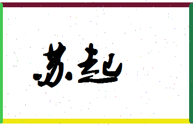 「苏起」姓名分数98分-苏起名字评分解析