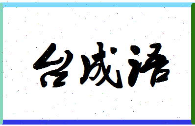 「台成语」姓名分数98分-台成语名字评分解析-第1张图片