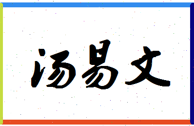 「汤易文」姓名分数96分-汤易文名字评分解析-第1张图片